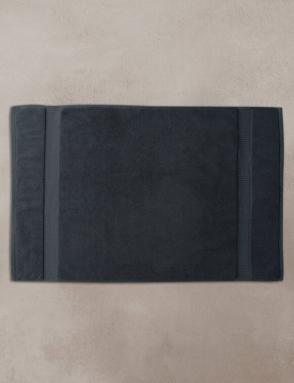 Badmatje van badstof met sierrand en premium comfort (CARBONGRIJS)