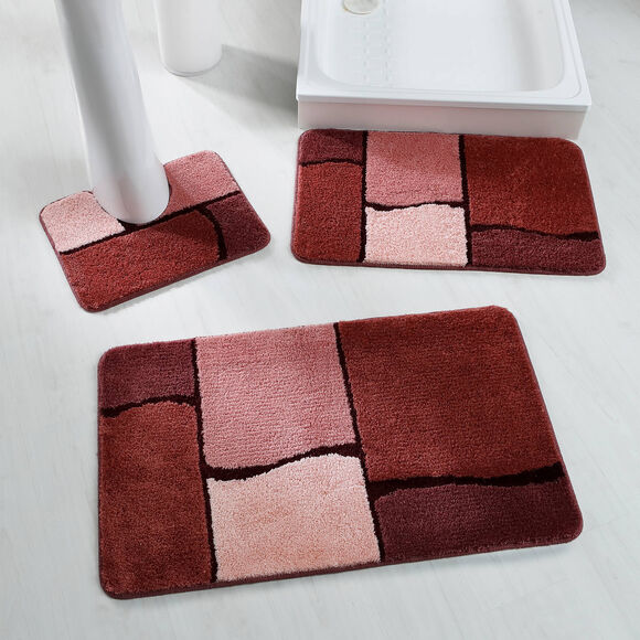 Patchwork badmatje (steenrood)
