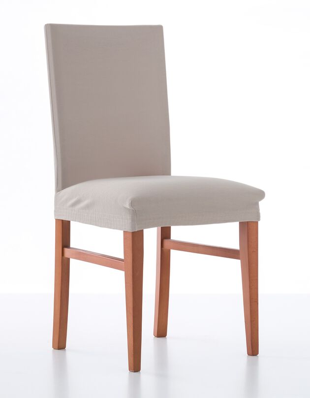 Housse chaise unie bi-extensible (ficelle)