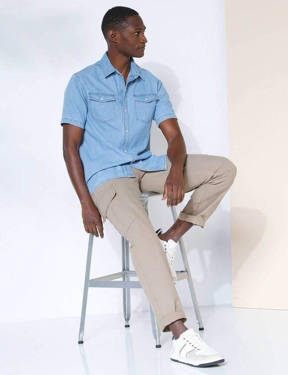 Chemise pressionnée manches courtes (bleached)