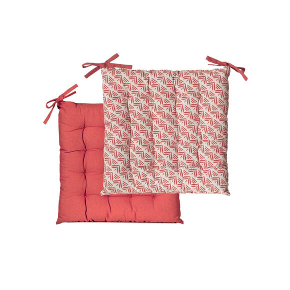 Omkeerbaar stoelkussentje - set van 2 (terracotta)