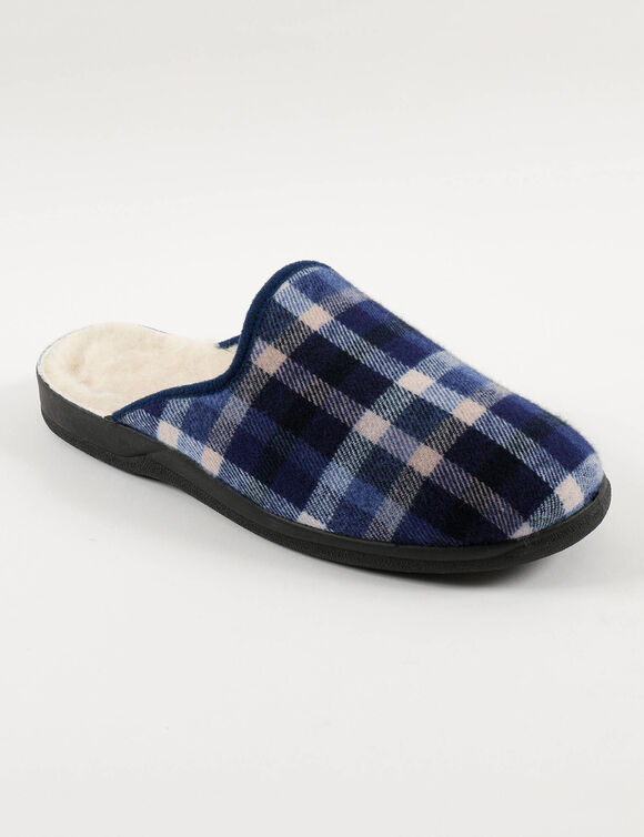 Mules homme fourrées - jusqu'au 47 (bleu)