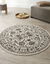 Tapis rond motifs perse (beige)
