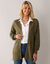 Gilet long porter ouvert, maille anglaise toucher doux (bronze)