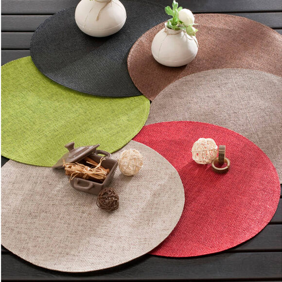 Ronde bamboe placemats - Set van 4 (anijs)