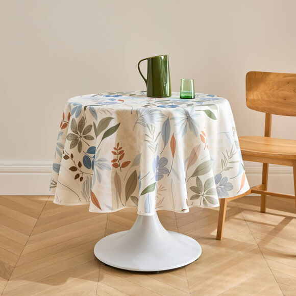 Nappe antitache imprim&eacute; floral (ivoire)
