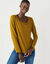 Effen T-shirt met ronde hals en lange mouwen (olijfgroen)