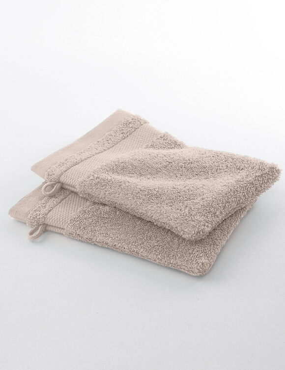 Effen badstof in katoen en modal 500 g/m2 (taupe)