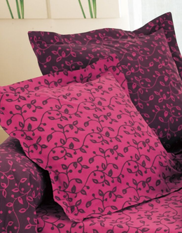 Linge de lit Héritage en coton à motifs volutes, fuchsia / prune, hi-res image number 6