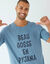 Shortama met ronde hals en letterprint (blauw / marine)