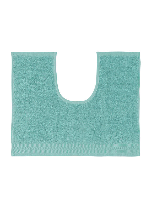 Badmatje van badstof met chevron-patroon met sierrand (watergroen)