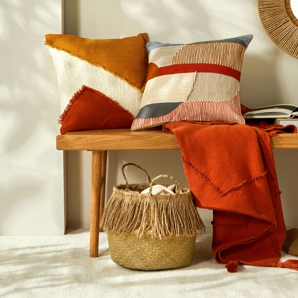 Panier de rangement tress&eacute; en herbier marin (naturel)