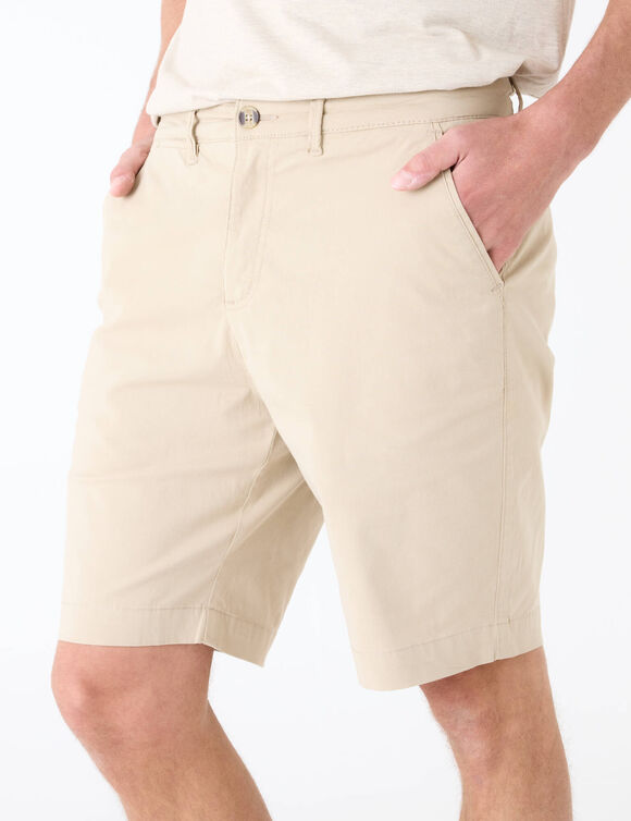Bermuda chino arrondi sous le ventre (beige)