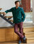 Pantalon chino &eacute;lastiqu&eacute; c&ocirc;t&eacute;s (bordeaux)