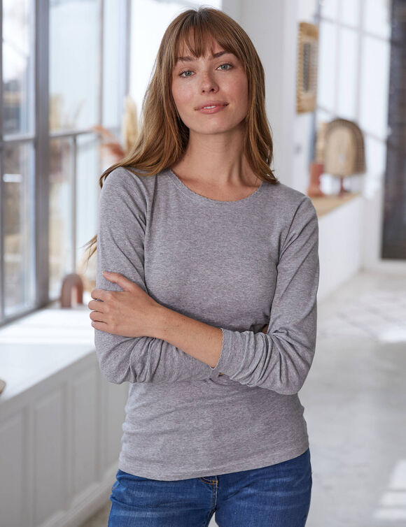 T-shirt met lange mouwen - set van 2 (chin&eacute; grijs)