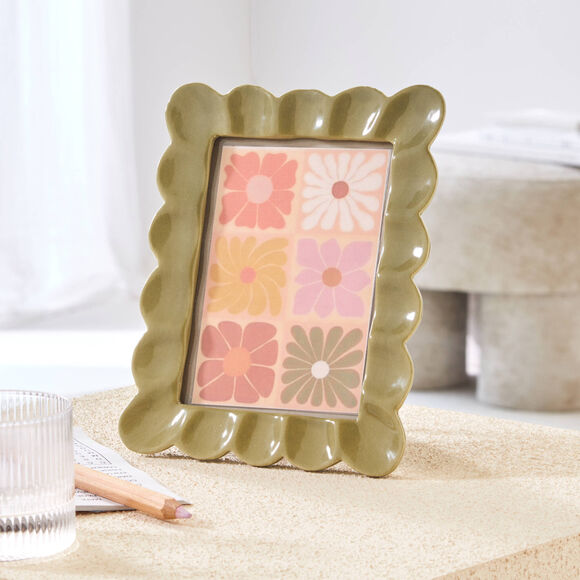 Cadre photo c&eacute;ramique rectangulaire vert  (vert)