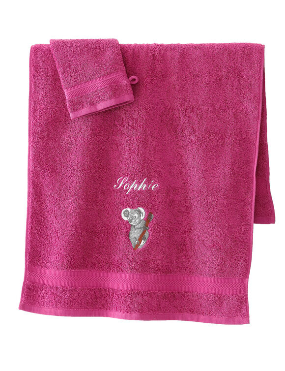 Éponge brodée koala personnalisé - 420 g/m² (bruyère)