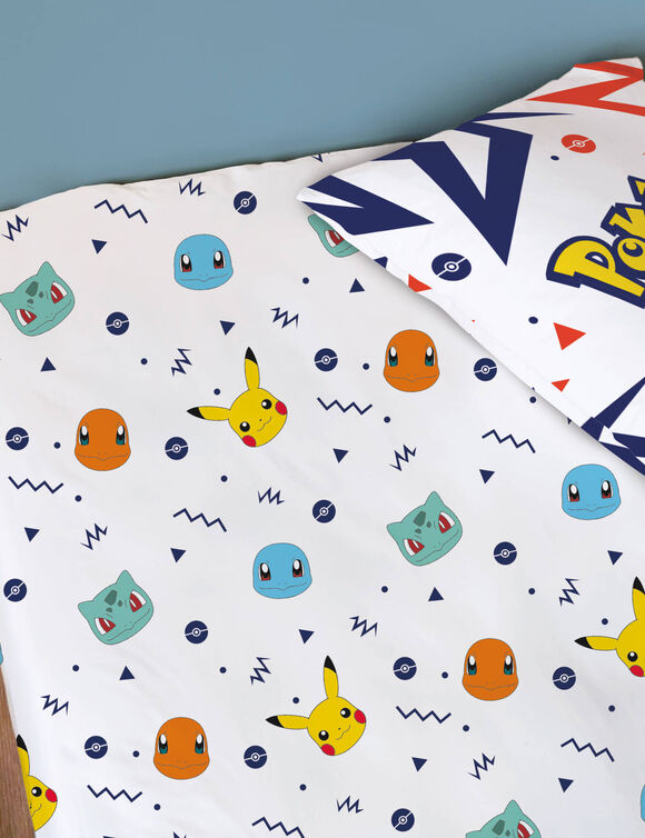 Parure de lit Pokemon - coton (jaune / blanc)