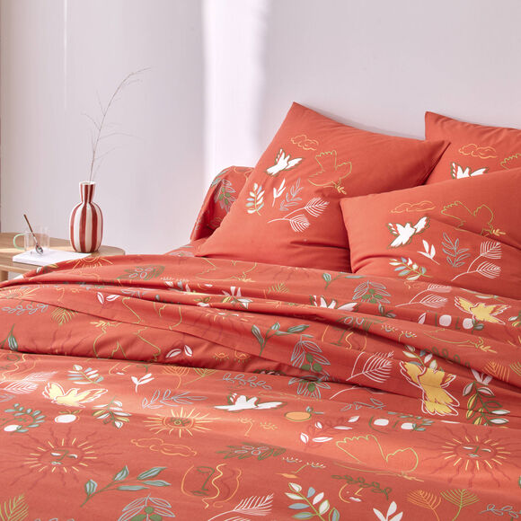 Linge de lit Mad&egrave;re imprim&eacute; proven&ccedil;al - en coton  (potiron)