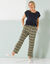 Bedrukte mom fit 7/8-broek, katoen (beige / kaki)