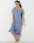 Lang nachthemd met poesprint - set van 2 (celadon / blauw)