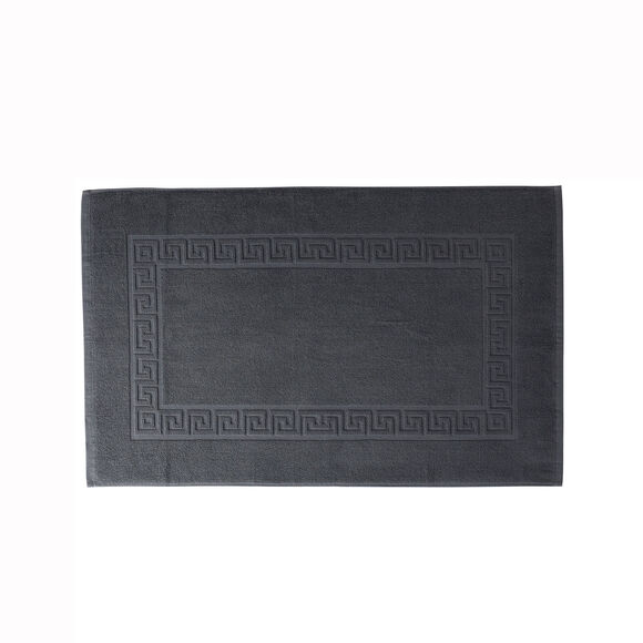 Tapis de bain éponge liteau motif frise grecque (anthracite)