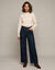 Blouse met Engelse borduursels, hoge kraag, macram&eacute;-details, katoen (beige)