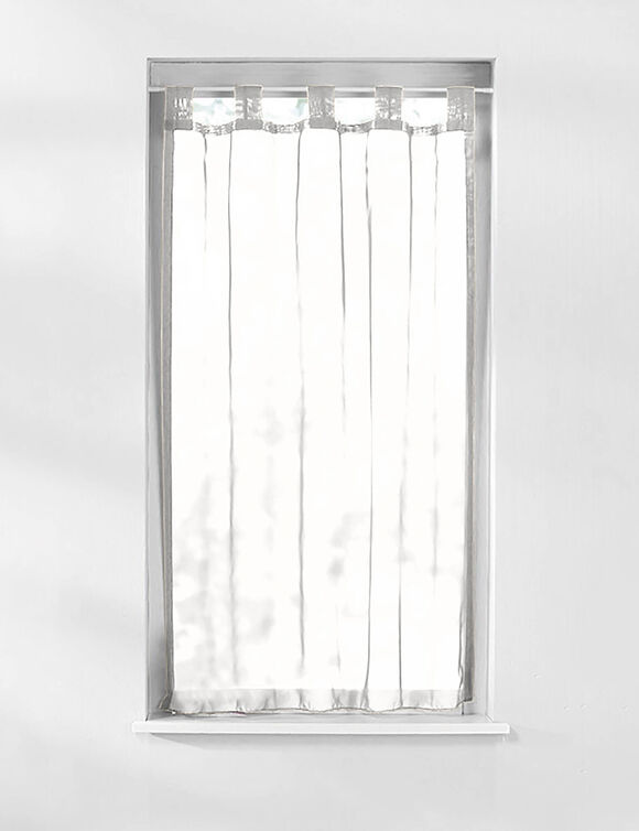 Glasgordijn in voile met lussen (ivoorkleur)