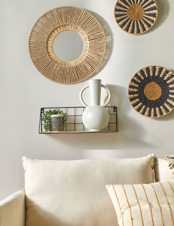 Rekje in metaal en hout - 1 legplankje (zwart)