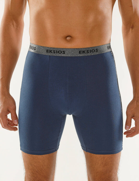 Lange boxer, bedrukt opzij, shortmodel - set van 2 (zwart + blauw)