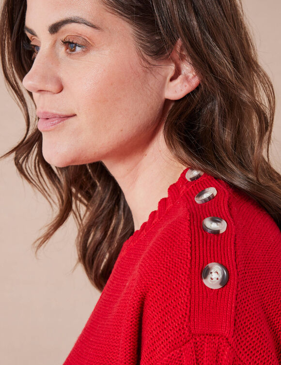 Trui in fantasietricot (rood)