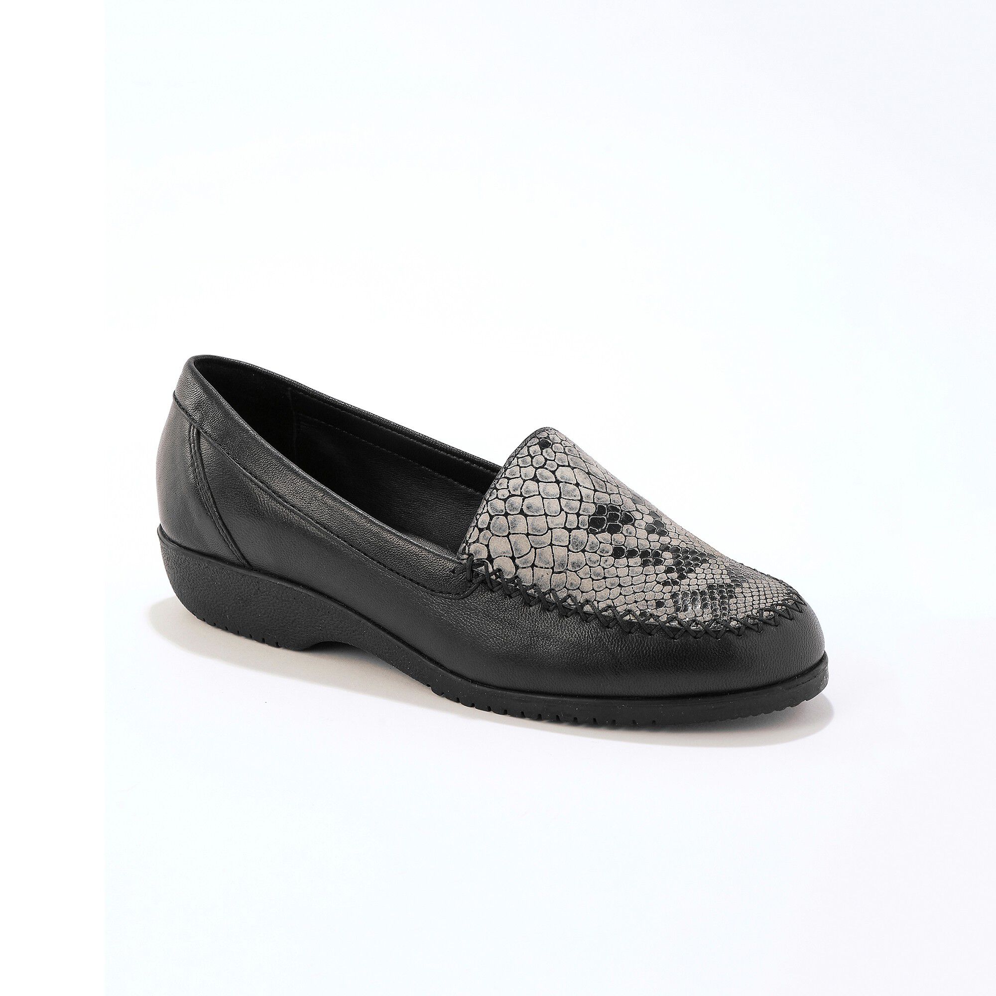 Mocassins extensibles semelle amovible P DICONFORT noir