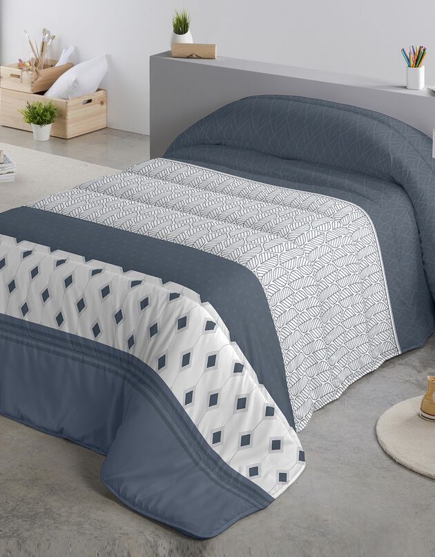 Couette microfibre rayures de motifs 200 g/m² (bleu)