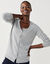 Cardigan boutonn&eacute; col rond uni, toucher doux (gris chin&eacute;)