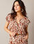 Jumpsuit, bedrukte crepon (karamel / ecru)