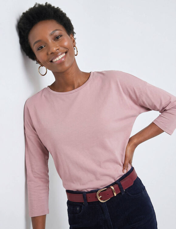 T-shirt volume loose manches 3/4 (rose parm&eacute;)