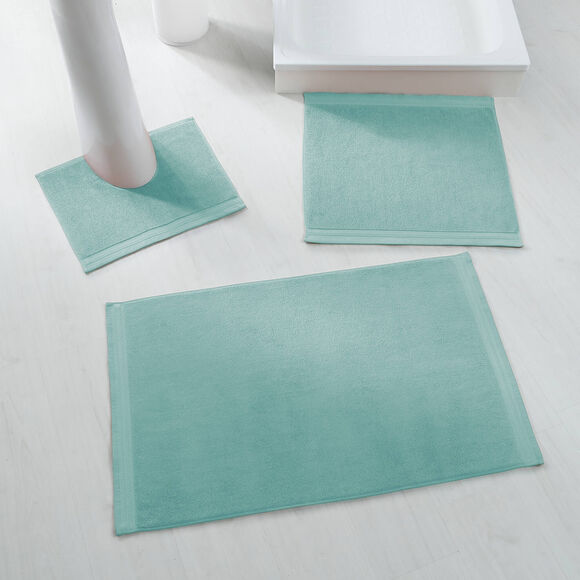 Tapis de bain &eacute;ponge liteau chevron (vert d'eau)