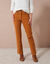 Pantalon droit, velours côtelé (miel)