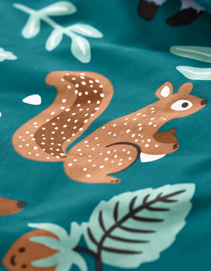 Linge de lit enfant à motifs Ourson en coton biologique, éco-responsable (vert)