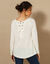 Pull dos lacé, maille anglaise (écru)