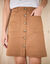 Jupe évasée courte boutonnée (caramel)
