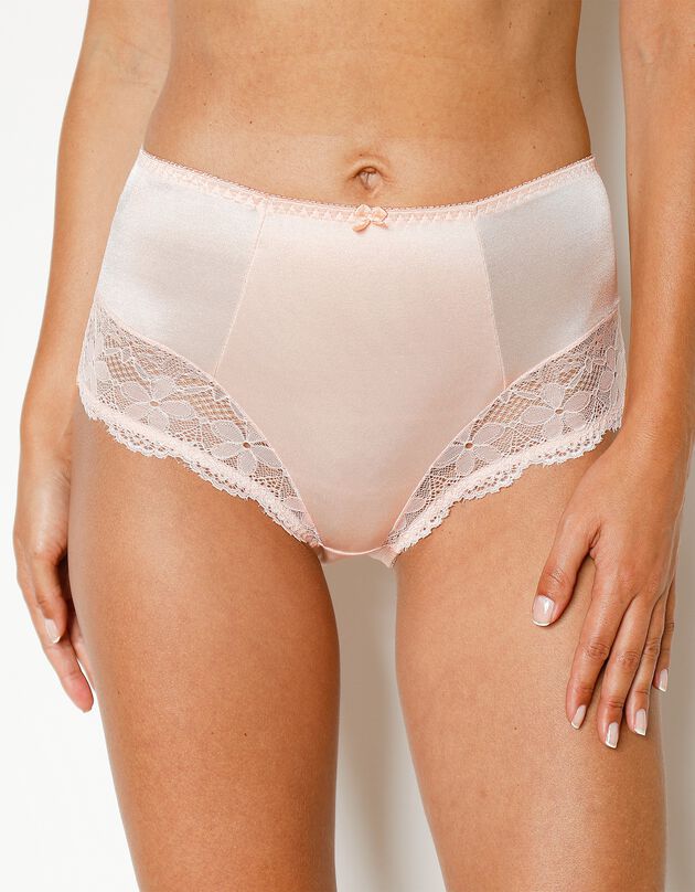 Gainette maille satinée et dentelle (poudre)