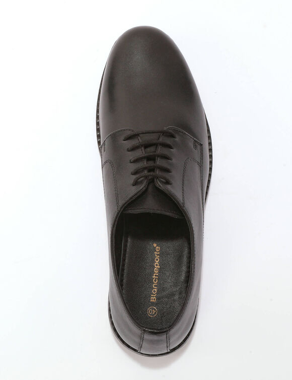Derbies cuir &agrave; lacets (noir)