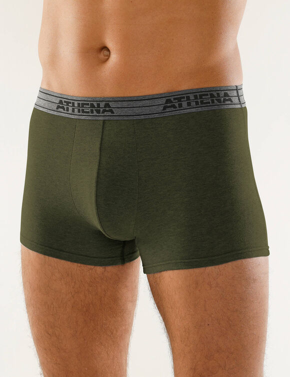 Shorty Basic Coton - set van 4 (zwart + grijs + groen)