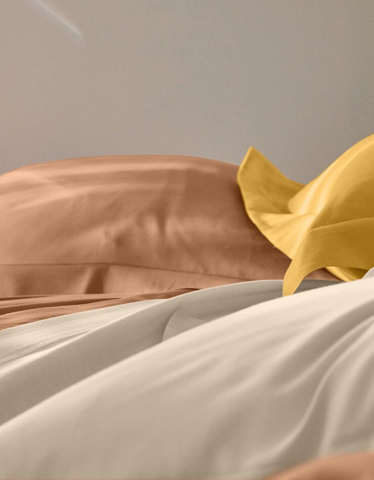 Linge de lit uni coton (caramel)