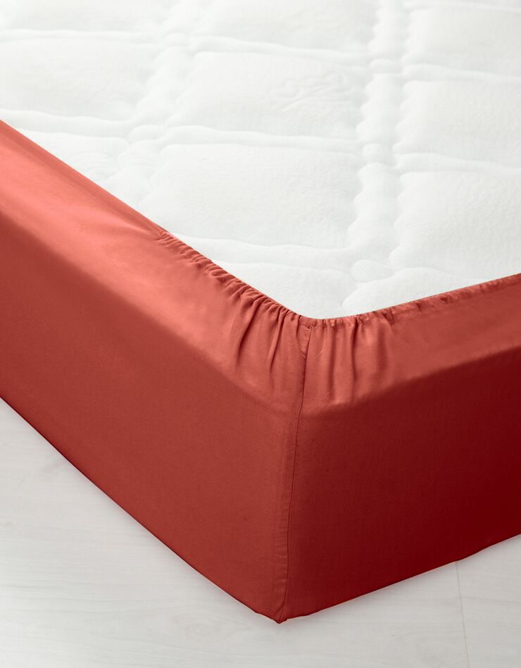 Linge de lit uni coton (terracotta)