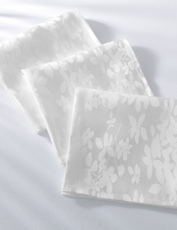 Nappe damassée feuillages Colombine® (blanc)