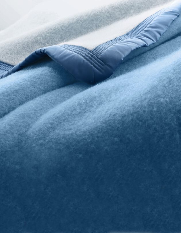 Tweekleurig deken in wol 500g/m2, blauw, hi-res