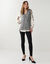 Pull tunique sans manches col V, maille moelleuse (anthracite chin&eacute;)
