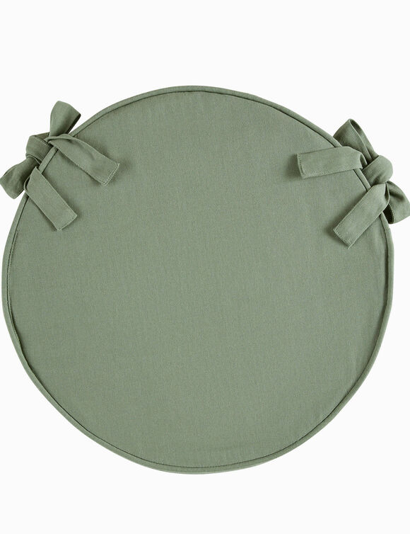 Coussin d'assise uni rond bachette (eucalyptus)